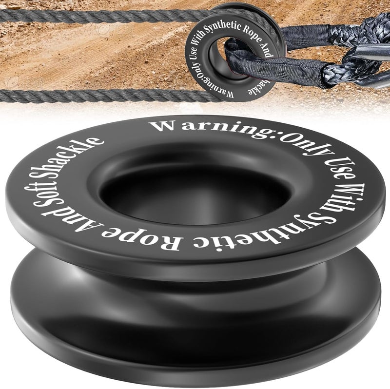 ecocstm Winch Snatch Recovery Ring, Heavy Duty 66000 Lbs Break Strength Snatch Block Ring, Towing Rcovery Snatch for Soft Shackle and Synthetic Rope, Compatible with ATV UTV SUV Truck Off-Road Vehicle (Black) - Image 1